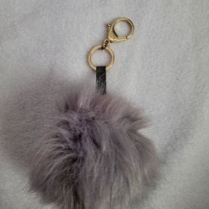 Itzy Ritzy Pom Gray Key Chain